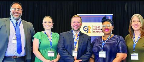 SOMERVILLE SUPERINTENDENT Eric Holton, Steven Toliver, Amber Idlebird, Rebecca Coronado, Doree Holton and Georgia Thormer recently assisted in a presentation, sharing their experiences in the partnership with Texas Strategic Leadership and the Region 6 Service Center at the Texas Strategic Leadership Conference.