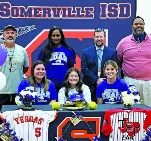 SOMERVILLE SOFTBALL PLAYER, Averie Hernandez, recently signed to play softball at Nelson University in Waxahachie.