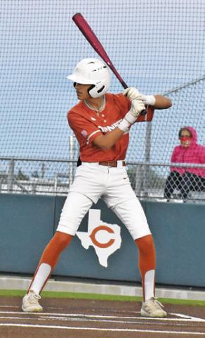 BLANE CASTANEDA bats for the Caldwell Hornets against Smithville.