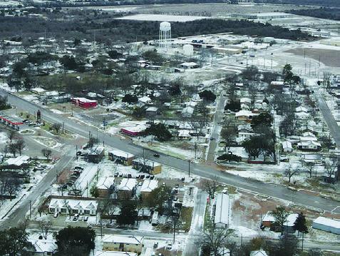 THIS PAST WEEKEND’S winter storm left the City of Caldwell and all of Burleson County under a blanket of ice. Photo courtesy of Trace Reed