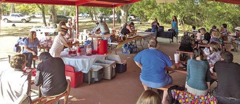 BURLESON COUNTY DEMOCRATS enjoyed an afternoon at Davidson Creek Park with hot dogs, hamburgers and games, along with a “meet and greet” with candidates running for state and federal office.