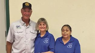 THE SNOOK EEA TRAVEL Club was present at the Back to School Blast on Tuesday, Aug. 5, at the Burleson County Expo Center. Pictured, from left, are Dennis Gaas, Karen Gaas and Maria Olivarez.