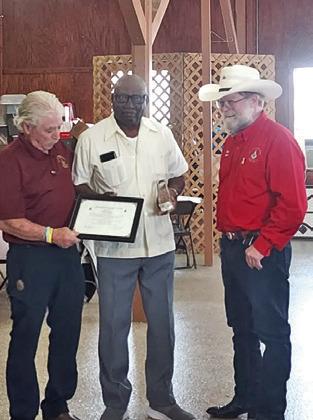BILL BATTS, center, a long time Somerville resident, was recently presented with the 2026 Community Builders Award by the Lee Scott Masonic Lodge.
