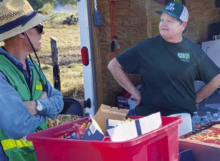 BURLESON COUNTY Community Emergency Response Team (CERT) provides water, snacks and heat relief to area firefighters during the recent outbreak of grass fires.