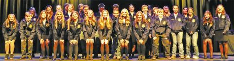 THE CALDWELL FFA CHAPTER recently gave out 43 jackets to its new members.