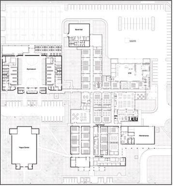 THIS IS THE LATEST SCHEMATIC drawing of the new Somerville High School, presented to the school board earlier in October.