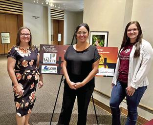 TIFFANY LASHMET, J.D., Texas A&amp;M AgriLife Extension Service agricultural law specialist; Miquela Smith, AgriLife Extension health program specialist in the Disaster Assessment and Recovery unit; and Mikaela Spooner, Ph.D., Texas A&amp;M Telehealth Institute psychologist and clinician, have conducted multiple FarmHope seminars in the past year. Photo courtesy of Texas A&amp;M AgriLife