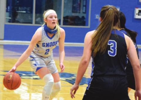 SNOOK’S JAYCIE BRISCO scored 30 points last Tuesday night against Mumford during her final home game as a Lady Jay. The seniors were honored during the game for Senior Night.