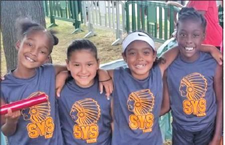 KARYS ELLIS, EMILY GARZA, Leilah Ellis and Janaya Isom represented Somerville Youth Sports, running in the girls 10 and under 4x100-meter relay at the 2019 Games of Texas, the state championship for the Texas Amateur Athletic Federation (TAAF). This was the first year Somerville has competed at this level in almost 25 years.