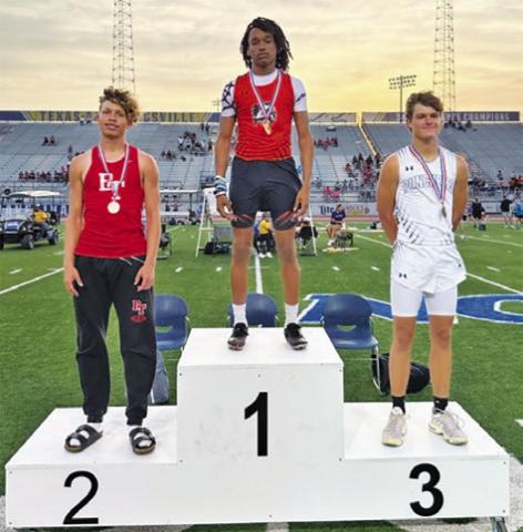 Vela wins gold at UIL Class 2A Region 4 track