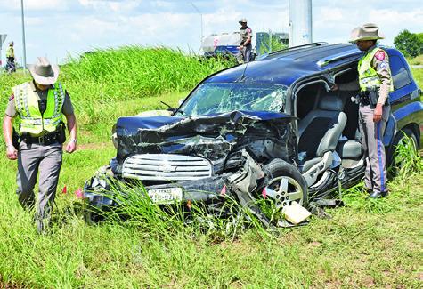 THIS CHEVROLET HHR was damaged in a fatal accident on Thursday, July 2, at F.M. 60 and F.M. 50. Tribune photo by Roy Sanders