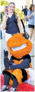 HONEY THE HORNET and several Caldwell ISD students expressed their school pride at Caldwell High School’s homecoming kickoff event on Sunday at the high school.