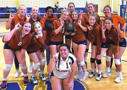 THE LADY HORNET JUNIOR VARSITY team won the Rockdale JV Tournament last weekend.