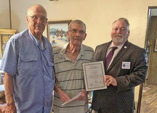 JOHN THOMAS CANNON was recognized with his 50 year service award on Wednesday, Aug. 13. Representatives from Warren Lodge in Caldwell visited him in his home to honor Cannon for his service to the craft and community. Warren Lodge has been an active organization in the community for 175 years.