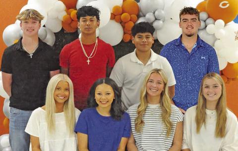 CALDWELL HIGH SCHOOL RECENTLY announced its homecoming king and queen hopefuls. Pictured, from left, front, Brianna Salem, Chassidy Rogers, Hadleigh Novosad, Izzy Burlin, back, Ryan See, Jeffry Tobias, Kevin Martinez and Landon Barnes. Tribune photo by Denise Squier