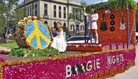 QUEEN CANDIDATE KODI Hitchcock placed third the Queen’s Category for her 60s inspired float featuring the fair’s “Decades of Fun” theme in last Saturday’s Burleson County Fair Parade. Tribune photo by Roy Sanders