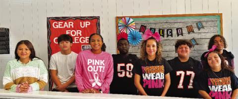 SOMERVILLE HIGH SCHOOL announced its dukes and duchesses who will participate in Friday’s homecoming ceremonies. Pictured, from left, are Emma Garza, Rey Garza, Emma Williams, Dillon Houston, Emily Strange, Roberta Garcia Vega, Kim Ruiz and Stephon Turner.