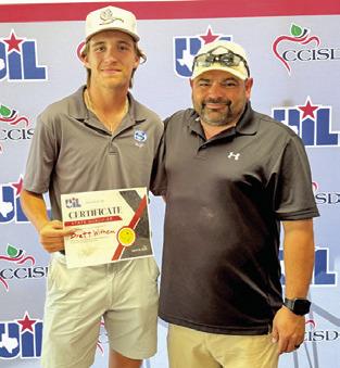 BRETT WITHEM and Coach Christopher Horn are pictured at the regional tournament. Withem advanced to the state tournament.