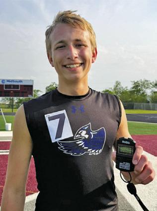 SNOOK’S BARRETT DUDENSING placed first in three events at the District 26-2A Track &amp; Field Meet in Iola last week -- the 800, 1,600 and 3,200-meter runs.