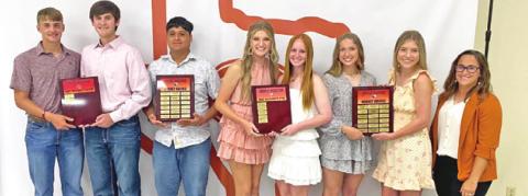 CALDWELL TENNIS AWARD WINNERS from last week’s Spring Sports Banquet included: Girls Hornet Award: Jordan Perkkio and Tilly Hicks; Girls MVP: Hope Savage and Karly Fritsche; Boys Hornet Award: Alejandro Zapata; Boys MVP: Connor Hughson and Waylon Chapman.