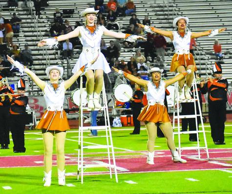 THE CALDWELL HIGH School Honeybees Dance Team performs at halftime of the Caldwell-Bellville football game.