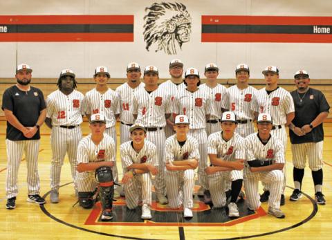 THE 2025 SOMERVILLE YEGUA baseball team is, from left, kneeling, Luke Moses, Colt Holton, Jaydon Moses, Gregory Fowler, Kaleb Leang, standing middle, Andrew Espinoza, Christian Esqueda, standimg back, Coach Starrett, Gardner Shivers, Jayden Young, Charlie Figueroa, Canyon Surovik, Gage Tuck, Kyle Brooks, Ian Teague and Coach Walner.
