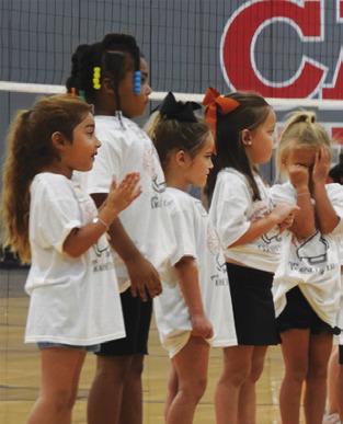 CALDWELL CHEER held its annual Mini Cheer Camp on Saturday with future Hornet cheerleaders learning cheer skills.