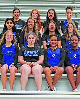 THE 2025 LADY JAY track team is, from left, front, Dakota Kienow, Bailey Roberts, Iyana Ramirez, Braynija Pool, middle, Hanalei Quinones, Marissa Batiste, Nevaeh Salmi, Adaleigh Gable, back, Karla Lara, Lillian Bond, Tania Serrato and Jade Lauderdale.