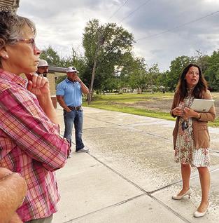 SNOOK SUPERINTENDENT Dr. Megan Pape took the Snook School Board on a facilities tour Monday during their regular board meeting. Tribune photo by Denise Squier