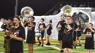 THE CALDWELL HIGH School Band performs at halftime of the Jarrell game. Tribune photo by Roy Sanders