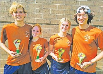BREYDEN ATHEY AND Hope Savage placed second in B Mixed Doubles at the Rudder Ranger Varsity Roundup in Bryan last week. Karly Fritsche and Keith Ramon were the consolation winners in B Mixed Doubles.