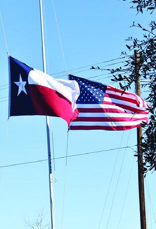 FLAGS ARE lowered at the Burleson County Sheriff’s Office and around Caldwell in honor of former U.S. President Jimmy Carter who recently died at the age of 100.