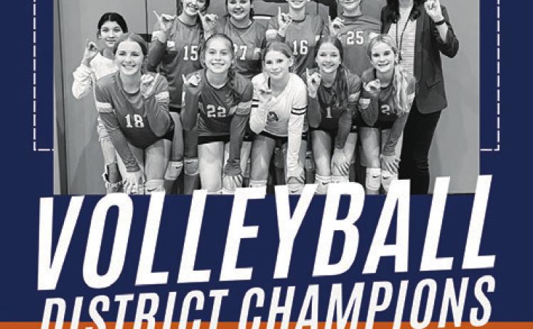CJH 8th-grade A volleyball team wins district title