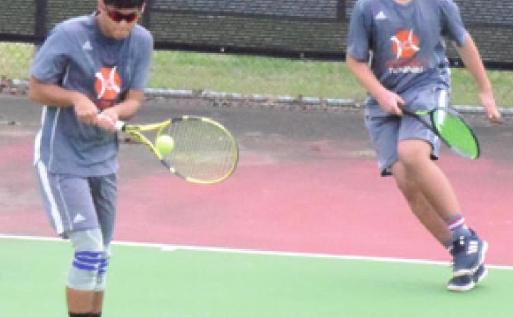 CALDWELL’S ISAAC SALAZAR and Connor Hughson won the boys’ doubles title at the Somerville Tennis Tournament last Thursday.