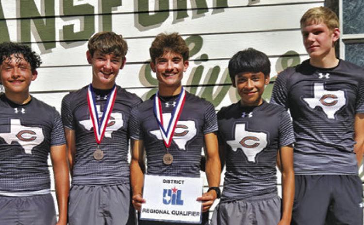 THE CALDWELL VARSITY BOYS CROSS country team has qualified for the UIL Class 4A Region 3 Cross Country Meet by placing third at the District 22-4A Cross Country Meet.