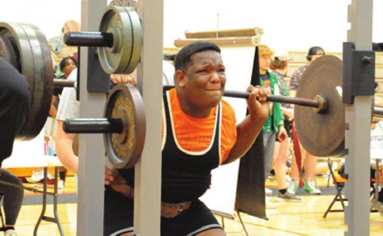 SOMERVILLE’S JASHAWN JONES won the SHW weight class at the inaugural Yegua Iron Invitational Powerlifting Meet on Saturday.