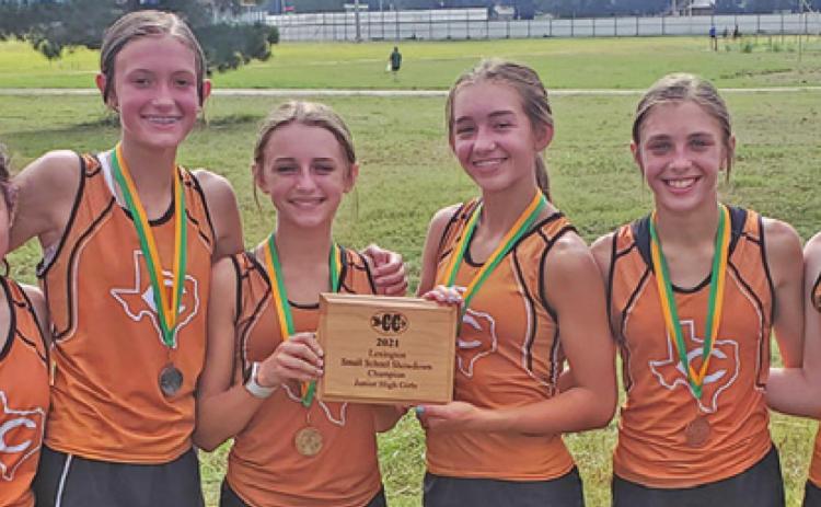 THE CALDWELL JUNIOR HIGH SCHOOL cross country team won the team title in the girls’ junior high division at the Lexington Cross Country Small School Showdown last weekend.