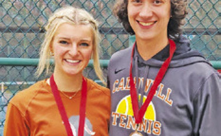 KARLY FRITSCHE and Keith Ramon placed third in the B Mixed Doubles division at last week’s Waco High Spring Tennis Tournament.