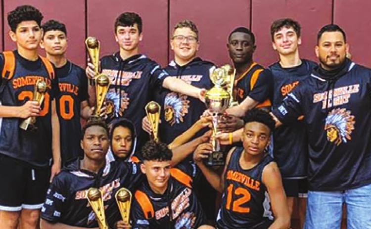 THE SOMERVILLE 14U BOYS Little Dribblers won the championship in the Senior Boys Continental Division at last weekend’s Little Dribblers National Tournament. Pictured, from left, front, are JaKeith Daniels, Jeremy Vela Jr, Ian Teague, Kasen Edwards, back, Gavin Williams, Stevan Martinez, Kutter Rohrbach, Canyon Surovik, Keoth Crawford, Kason Rohrbach and Coach Joshua Vela. Not pictured are assistant coaches, John Legg, Jeremy Vela, Davian Vela and Ben Vela.