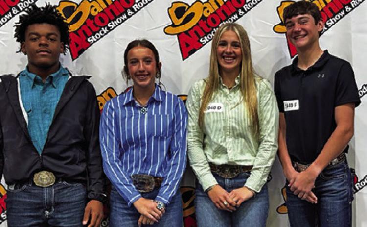 THE CALDWELL FFA HORSE Judging Team placed 19th at SALE. Team members include Michael Butler, Kylie Vogler, Abby Vogler and Landon Vykukal. Photo courtesy of Abigail Wolski