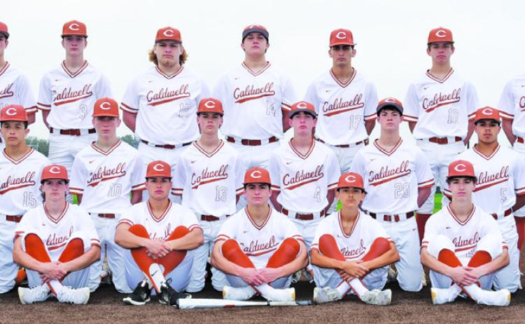 THE 2023 CALDWELL HORNET VARSITY BASEBALL team is, from left, top, Braden Perkkio, Ryan See, Lucas Peel, Preston Supak, Zach Heaton, Chase Faust, Coy Becka, middle, Korbin Burns, Travis Cunningham, Shane Clements, Colby Maresh, Conor Lee, Zane Brown, bottom, Carson Parker, Daniel Bardin, Josh Wilson, Blane Garza, Blane Castaneda, Hays Beavers and Colt Hart. -- Photo courtesy of Dianne Pursch Photography