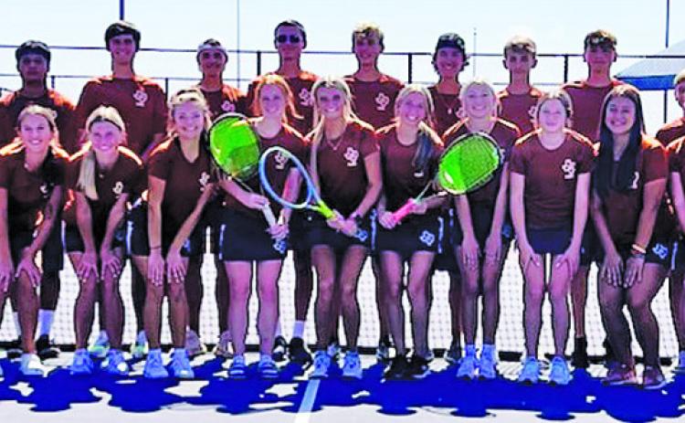 THE CALDWELL TENNIS TEAM fell to Center in the area round of the UIL Team Tennis Playoffs after beating Marble Falls in bi-district.