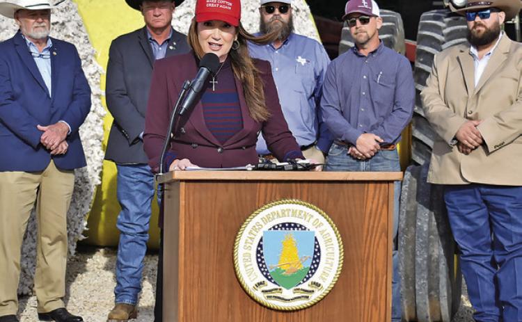 U.S. SECRETARY OF AGRICULTURE Brooke Rollins addresses the gathering. Tribune photo by Roy Sanders
