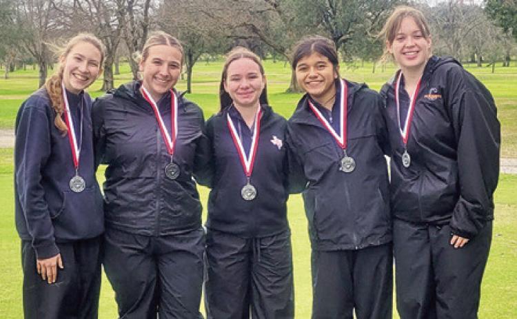 CALDWELL LADY HORNET golfers include, from left, Madi Schneider, Tanzley Johnson, Brandy Gillar, Patsy Pineda and Alison Krueger.