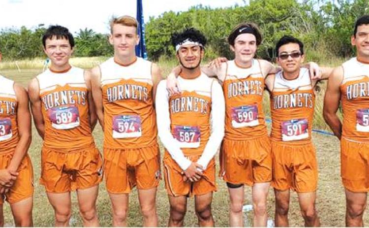 THE CALDWELL HIGH SCHOOL BOYS cross country team competed at the UIL Region 4 Cross Country Meet on Monday. The team includes Joel Skrabanek, Adolfo Gaucin,Luke Mcclosky, Will McDonald, Nolan Mott, Felipe Silos and Juan Lazo.