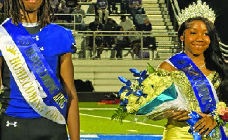 JOHN CARR AND Braynija Pool were named the 2026 Snook High School Homecoming King and Queen at Friday’s homecoming game. Tribune photo by Denise Squier
