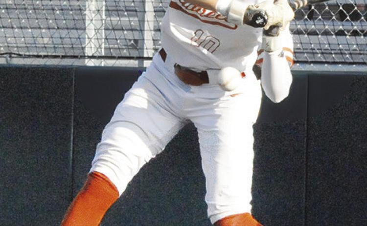 CADEN SCHLUENS bats for Caldwell against Banquete. -- Tribune photo by Denise Squier
