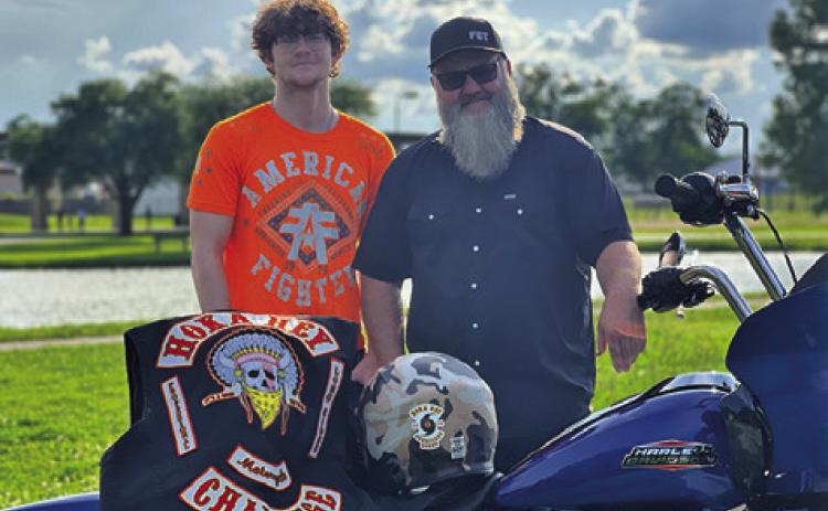 THIS WILL BE TIM’S third time to participate in the Hoka Hey and Waylon’s first year to take part in the ride. Tribune photo by Sabine Lazo