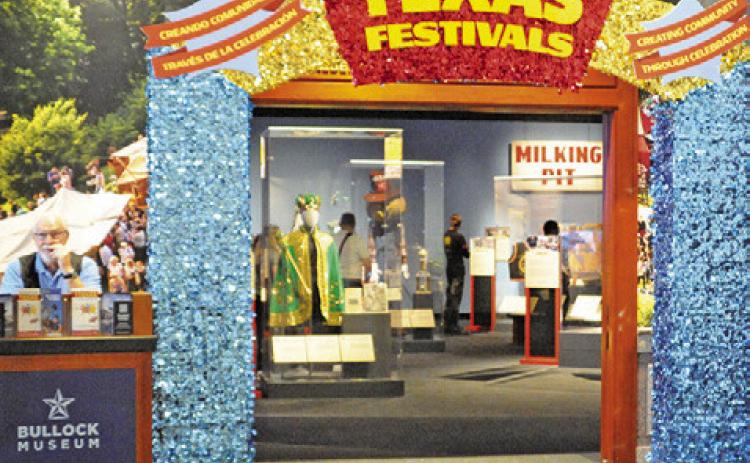 VISITORS TO THE Bullock Texas State History Museum are welcomed to its new “Texas Festivals” exhibit. Tribune photo by Denise Squier
