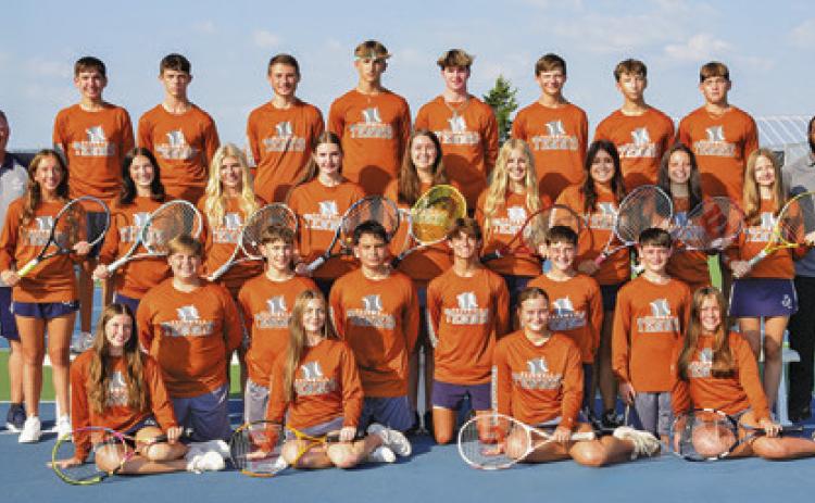 The CHS team tennis team beat Taylor High School on Monday afternoon 17-2 to go undefeated in regular season play and earn the District 24-4A title.